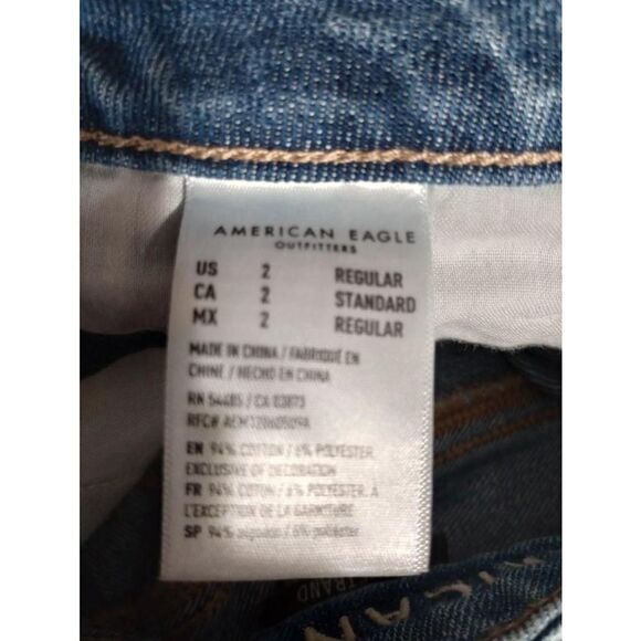 American Eagle Jeans‎ Ladies 2 Mom Jeans Medium Wash - Picture 8 of 9